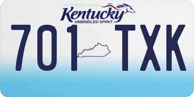 KY license plate 701TXK