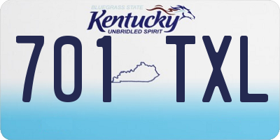 KY license plate 701TXL