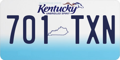 KY license plate 701TXN
