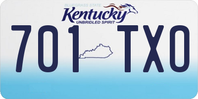 KY license plate 701TXO