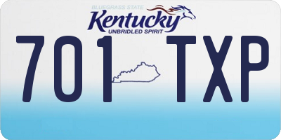 KY license plate 701TXP