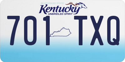 KY license plate 701TXQ