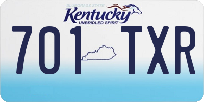 KY license plate 701TXR
