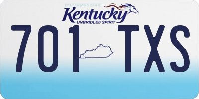 KY license plate 701TXS