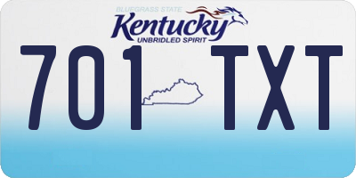 KY license plate 701TXT