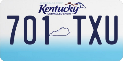 KY license plate 701TXU