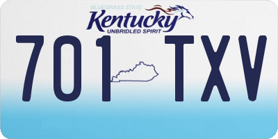 KY license plate 701TXV