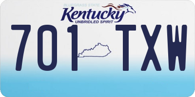 KY license plate 701TXW