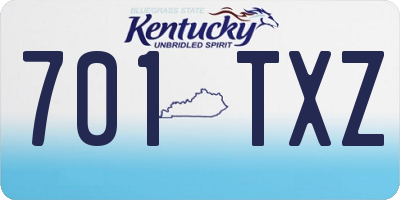 KY license plate 701TXZ