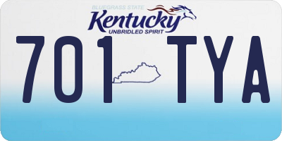 KY license plate 701TYA