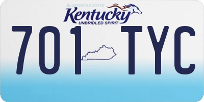 KY license plate 701TYC