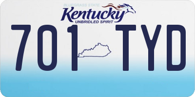 KY license plate 701TYD