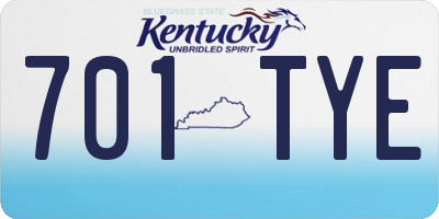 KY license plate 701TYE
