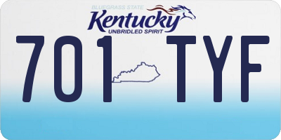 KY license plate 701TYF