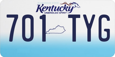 KY license plate 701TYG