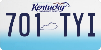 KY license plate 701TYI