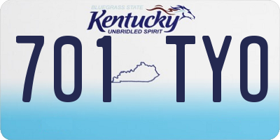 KY license plate 701TYO