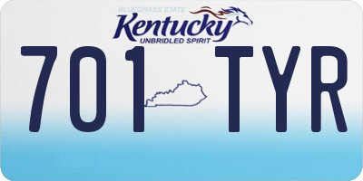 KY license plate 701TYR