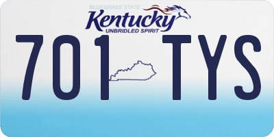 KY license plate 701TYS