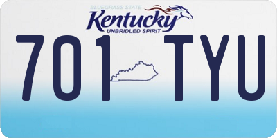 KY license plate 701TYU