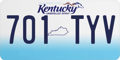 KY license plate 701TYV