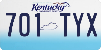 KY license plate 701TYX