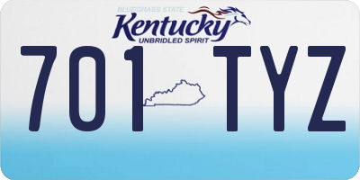 KY license plate 701TYZ