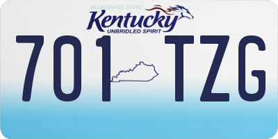 KY license plate 701TZG