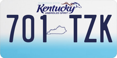 KY license plate 701TZK