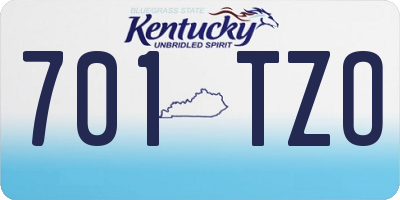 KY license plate 701TZO
