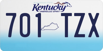 KY license plate 701TZX