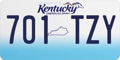 KY license plate 701TZY