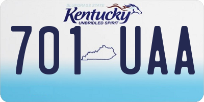 KY license plate 701UAA