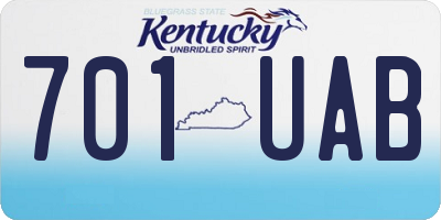KY license plate 701UAB
