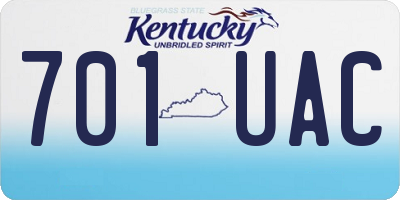 KY license plate 701UAC