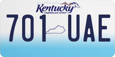 KY license plate 701UAE