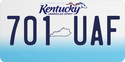 KY license plate 701UAF