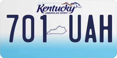 KY license plate 701UAH