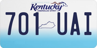 KY license plate 701UAI