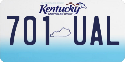 KY license plate 701UAL