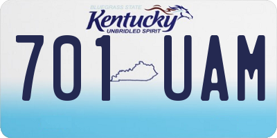 KY license plate 701UAM