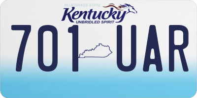 KY license plate 701UAR