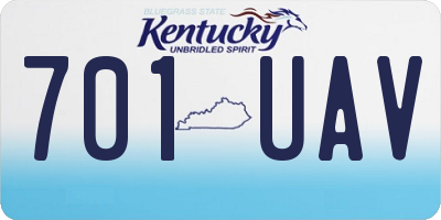 KY license plate 701UAV