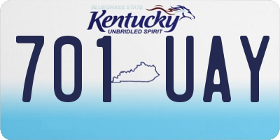KY license plate 701UAY