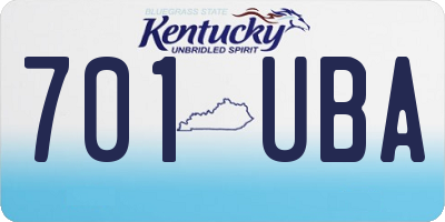 KY license plate 701UBA