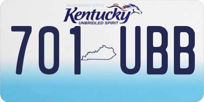 KY license plate 701UBB