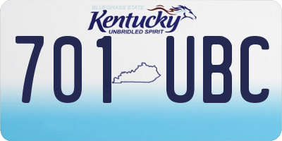 KY license plate 701UBC