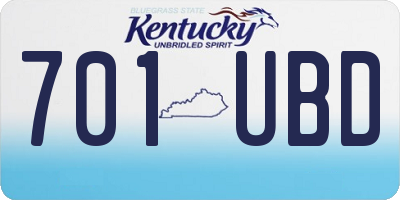KY license plate 701UBD