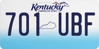 KY license plate 701UBF