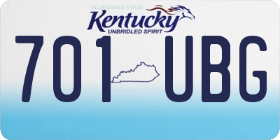 KY license plate 701UBG